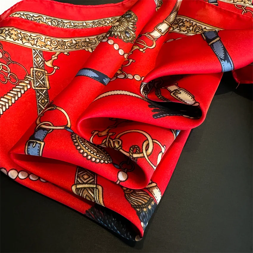 Silk Square Scarf 70x70cm Print Women
