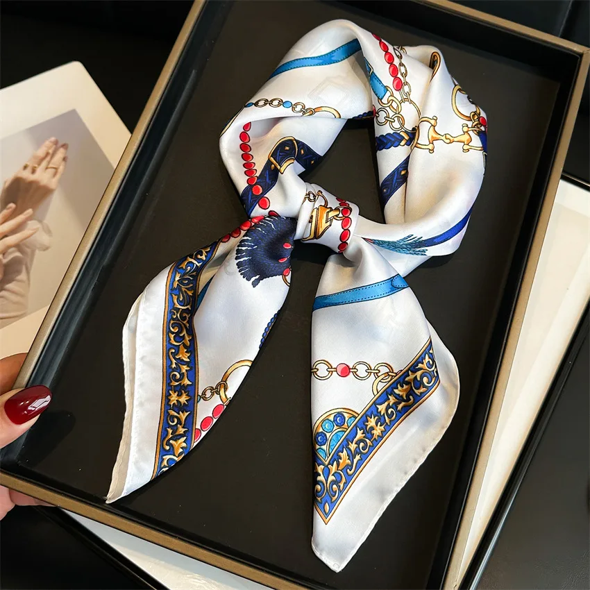 Silk Square Scarf 70x70cm Print Women