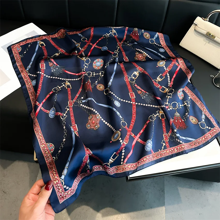 Silk Square Scarf 70x70cm Print Women