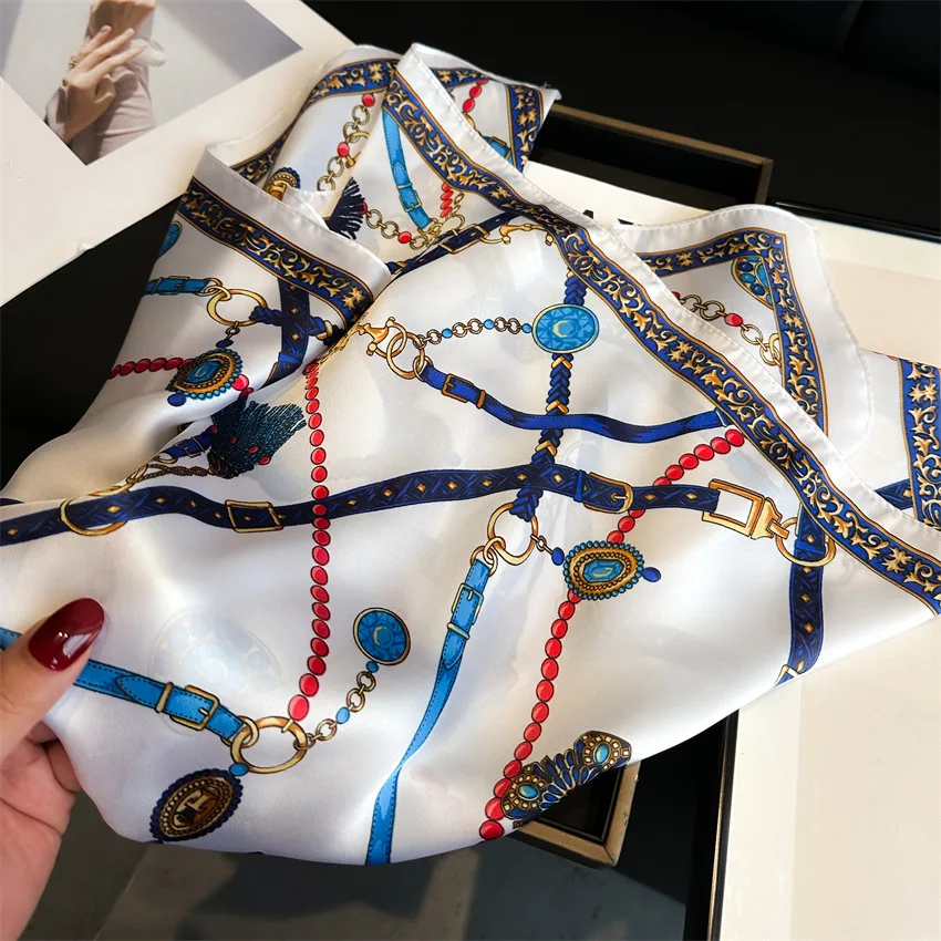 Silk Square Scarf 70x70cm Print Women