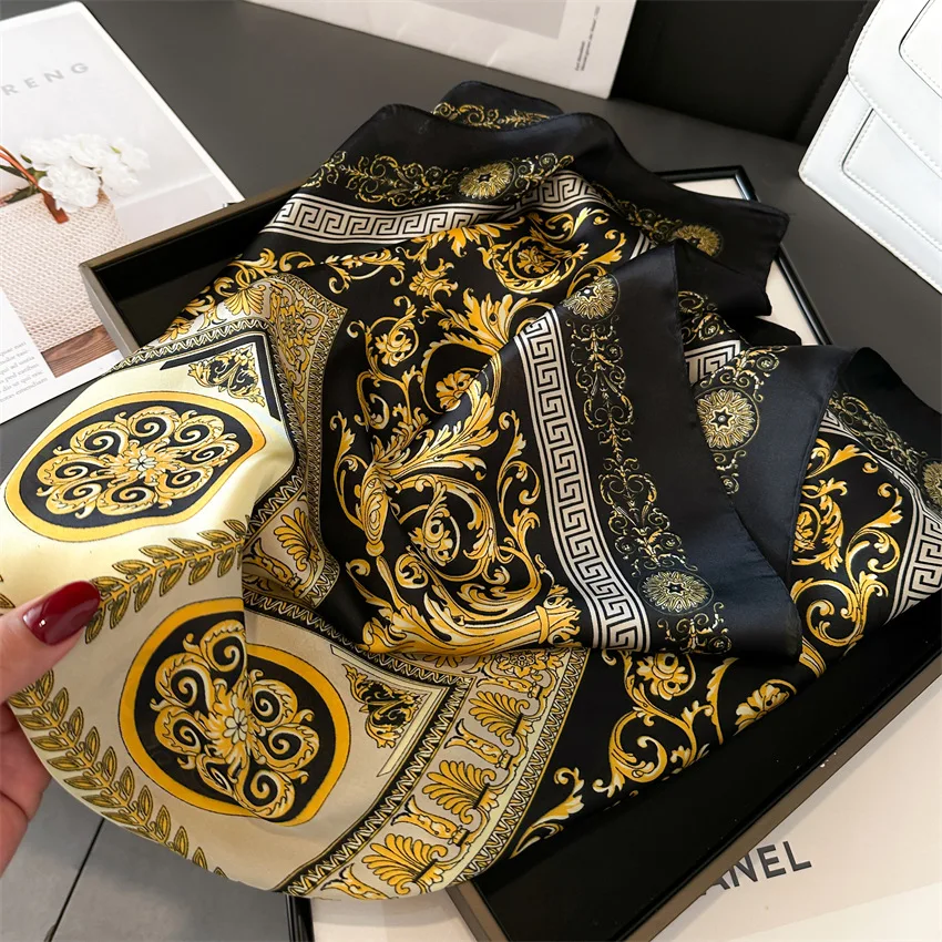 Silk Square Scarf 70x70cm Print Women