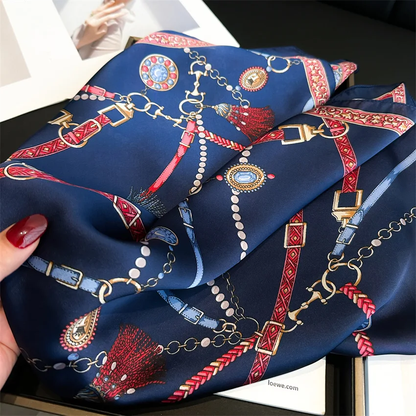 Silk Square Scarf 70x70cm Print Women