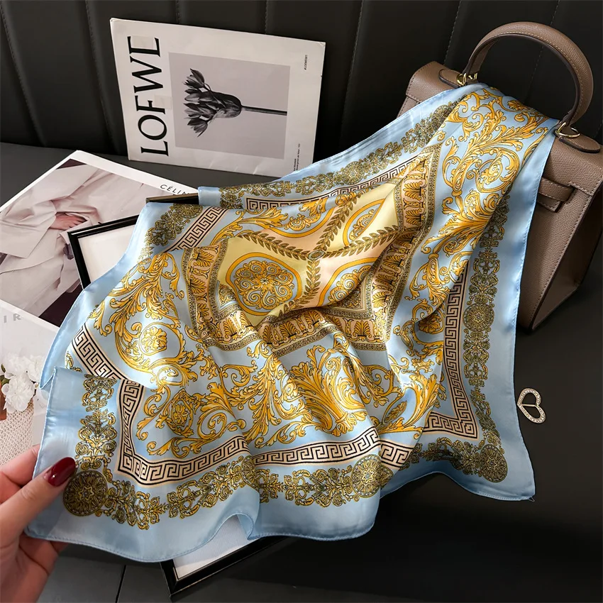 Silk Square Scarf 70x70cm Print Women