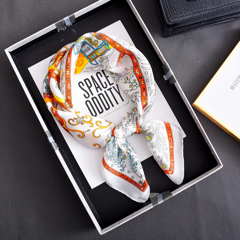 Luxury Floral Silk Square Scarf Women - Image 10