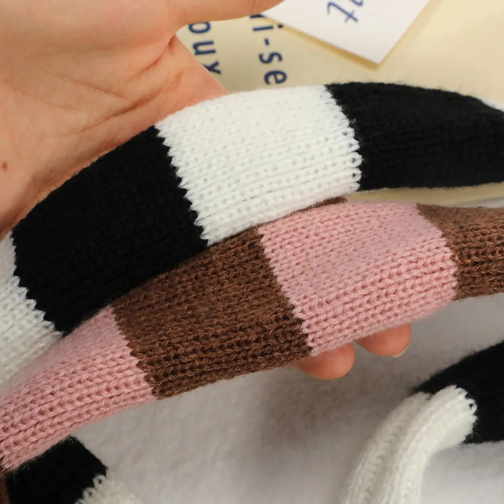 Punk Harajuku Striped Knitted Scarf - Image 6