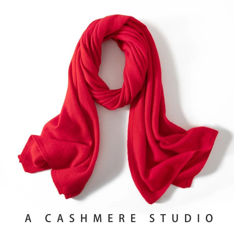 100% Cashmere Scarf Solid Winter Wrap for Women Men - Image 12