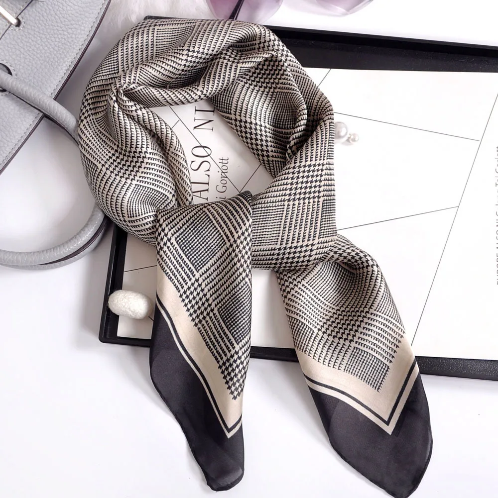 Luxury Floral Silk Square Scarf Women - Image 8