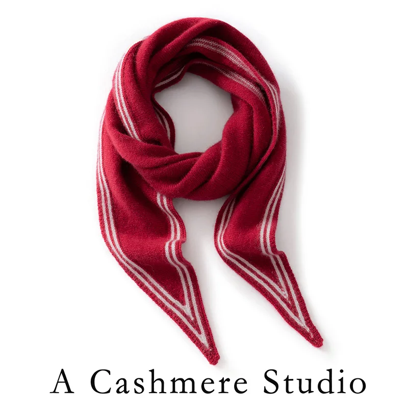 100% Cashmere Triangle Scarf Women Soft Warm - Image 3