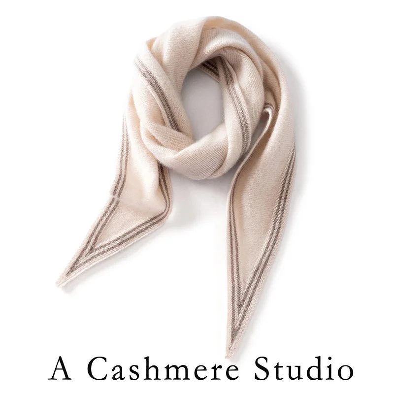 100% Cashmere Triangle Scarf Women Soft Warm - Image 2