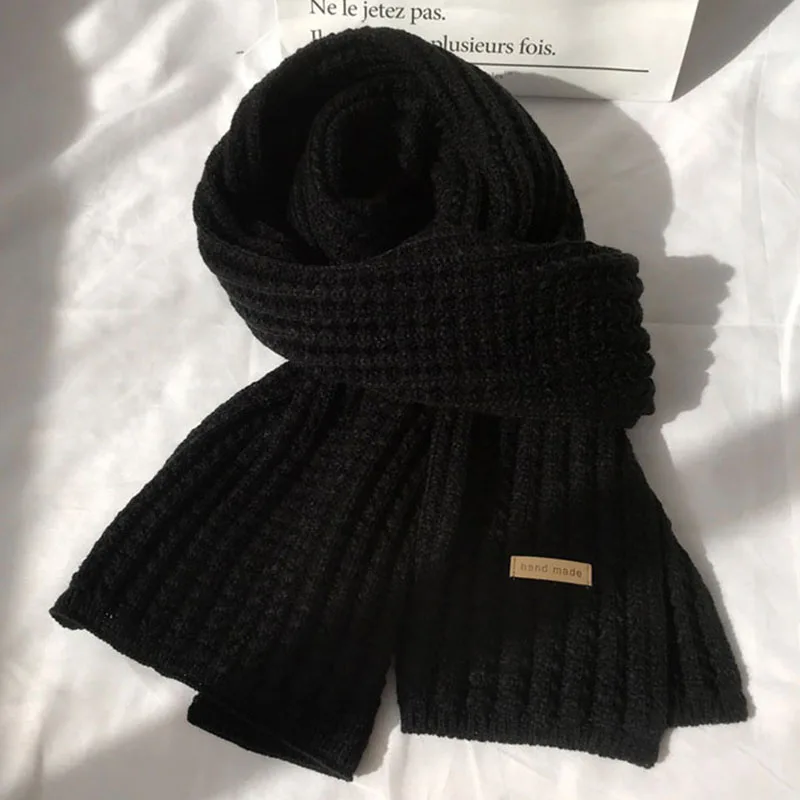 Solid Color Crochet Woolen Scarf for Women - Image 5