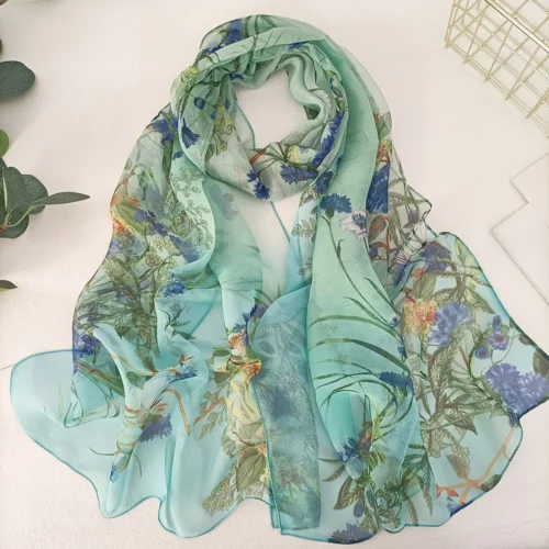 Chiffon Bandana Scarf Women Summer Beach Hijab Green