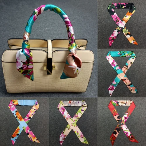Silk Skinny Scarf Women Bag Ribbon Hairband Headband